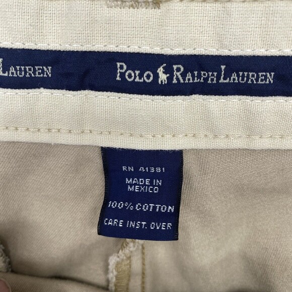 Polo Ralph Lauren Pants Men's 33x30 Khaki Tan Chino Hampton Relaxed Fit Pleated - Picture 12 of 16